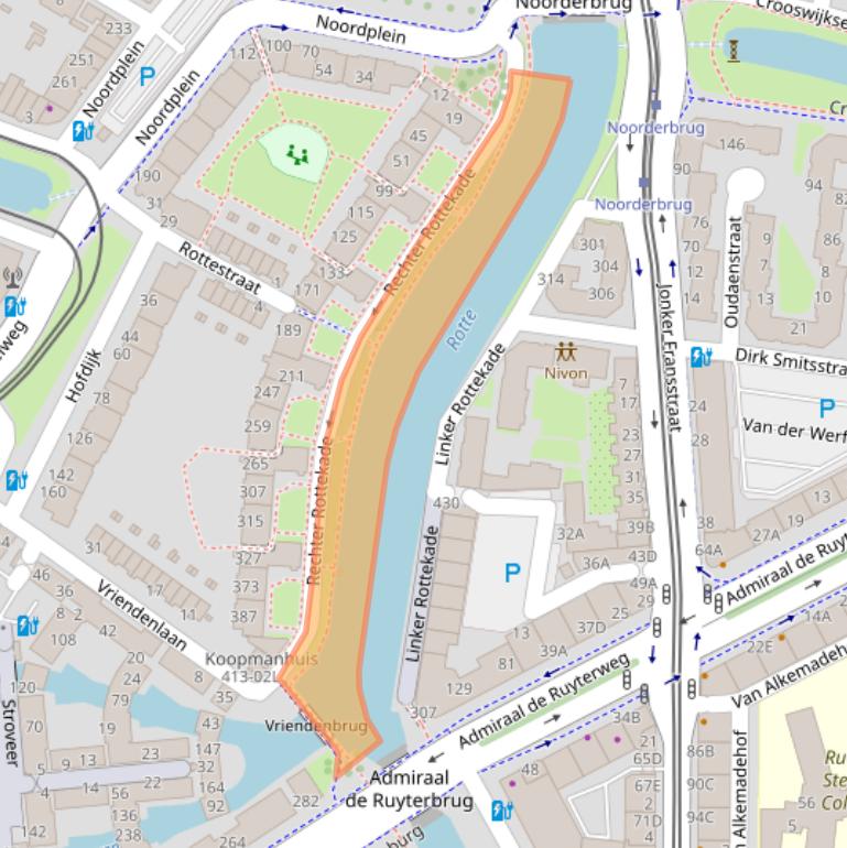 Kaart van postcodegebied 3032XA.
