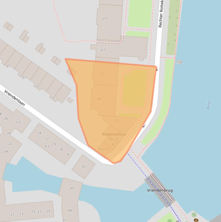 Kaart van postcodegebied 3032XH.