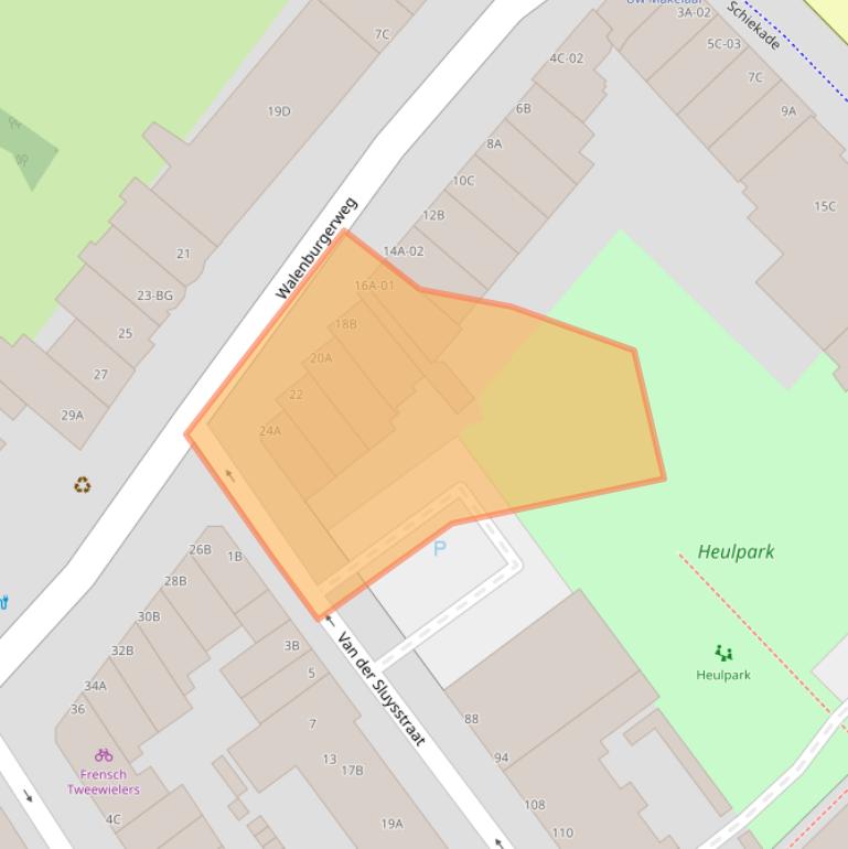 Kaart van postcodegebied 3033AB.