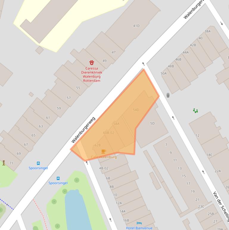 Kaart van postcodegebied 3033AE.