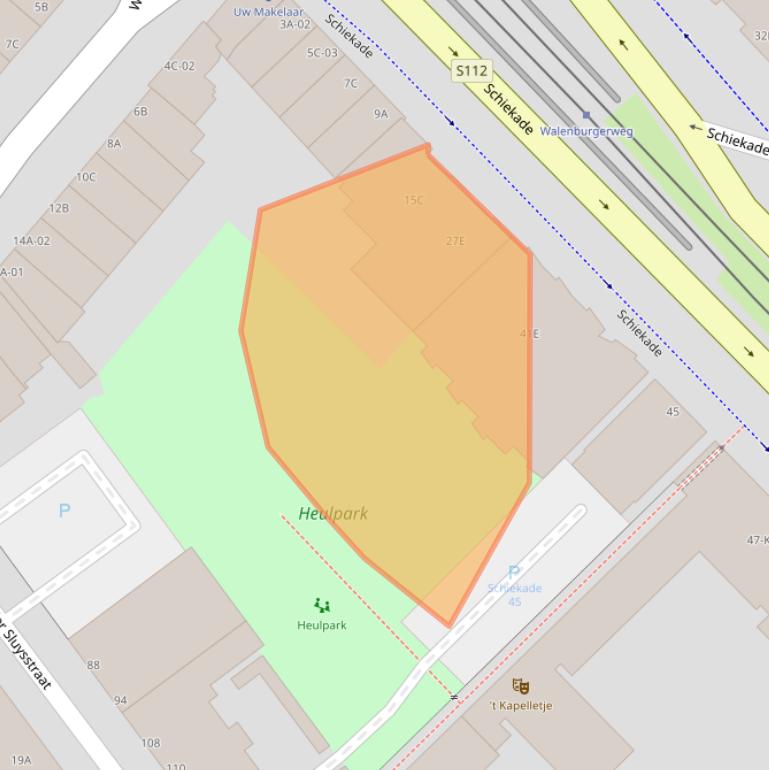 Kaart van postcodegebied 3033BB.