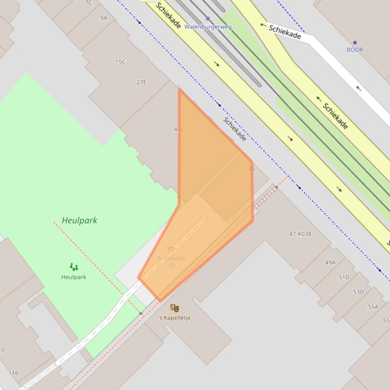 Kaart van postcodegebied 3033BC.