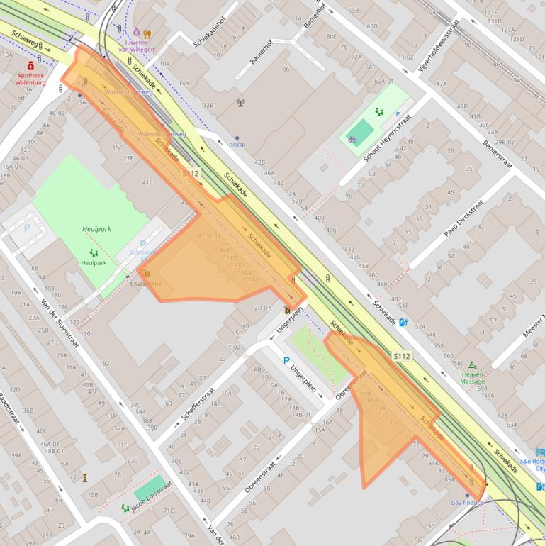 Kaart van postcodegebied 3033BD.