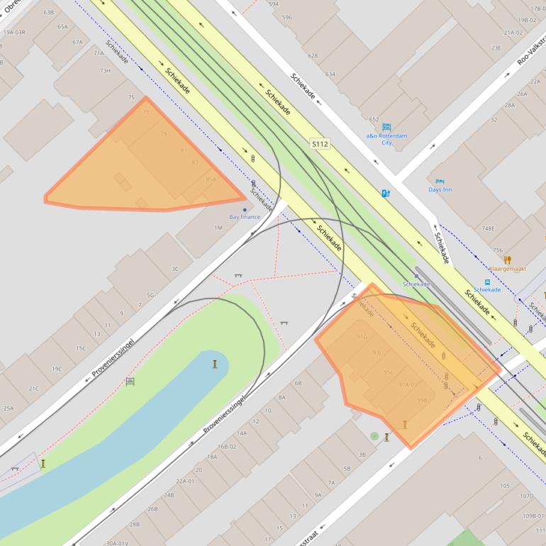 Kaart van postcodegebied 3033BE.