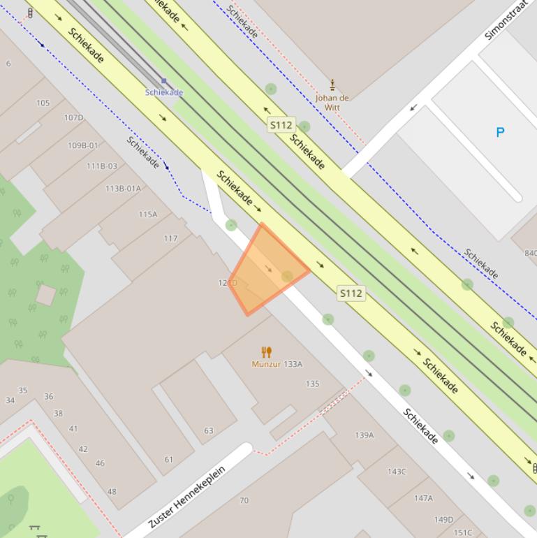 Kaart van postcodegebied 3033BK.