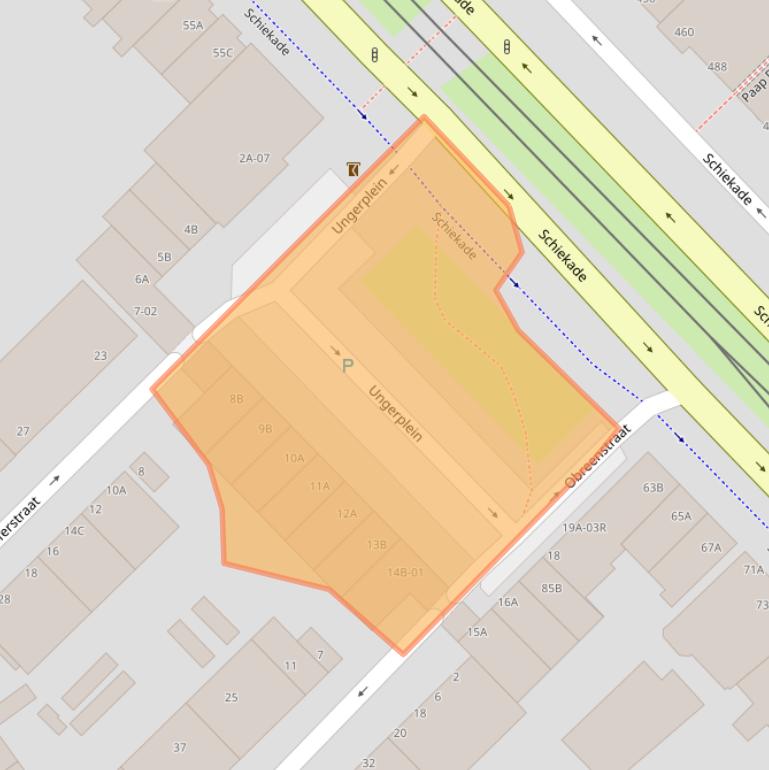 Kaart van postcodegebied 3033BT.