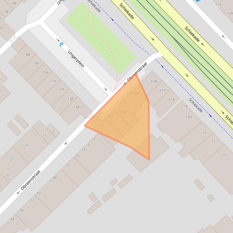 Kaart van postcodegebied 3033BV.