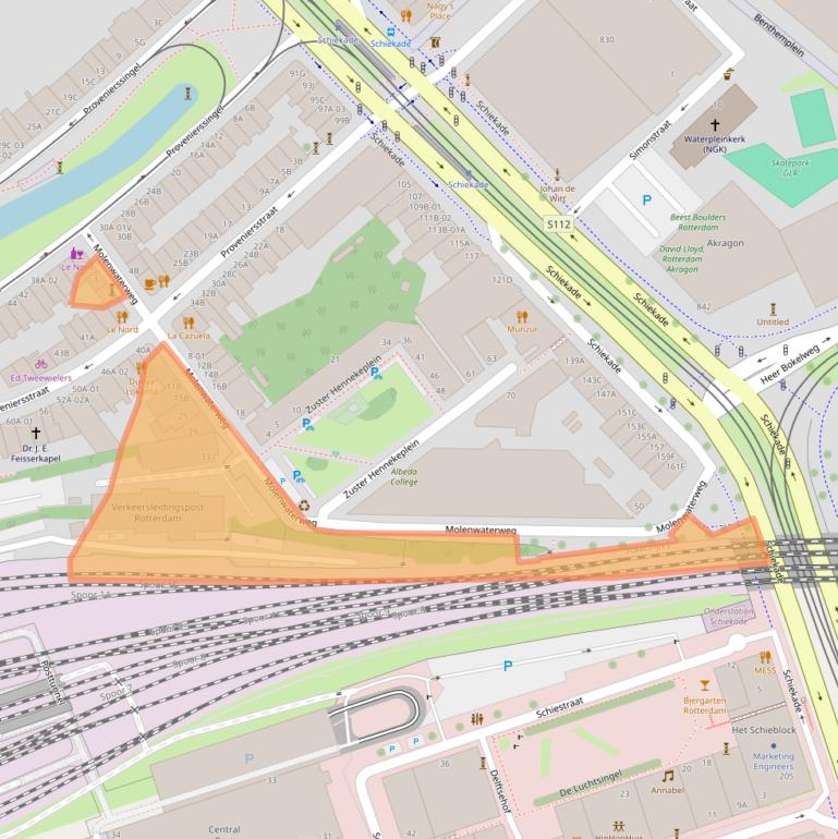 Kaart van postcodegebied 3033CA.