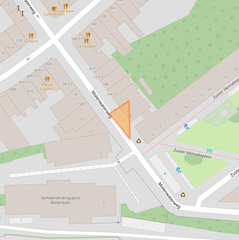 Kaart van postcodegebied 3033CC.