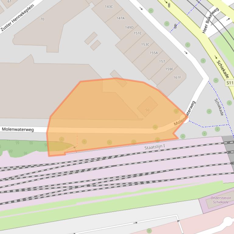 Kaart van postcodegebied 3033CD.