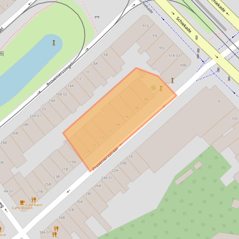 Kaart van postcodegebied 3033CE.