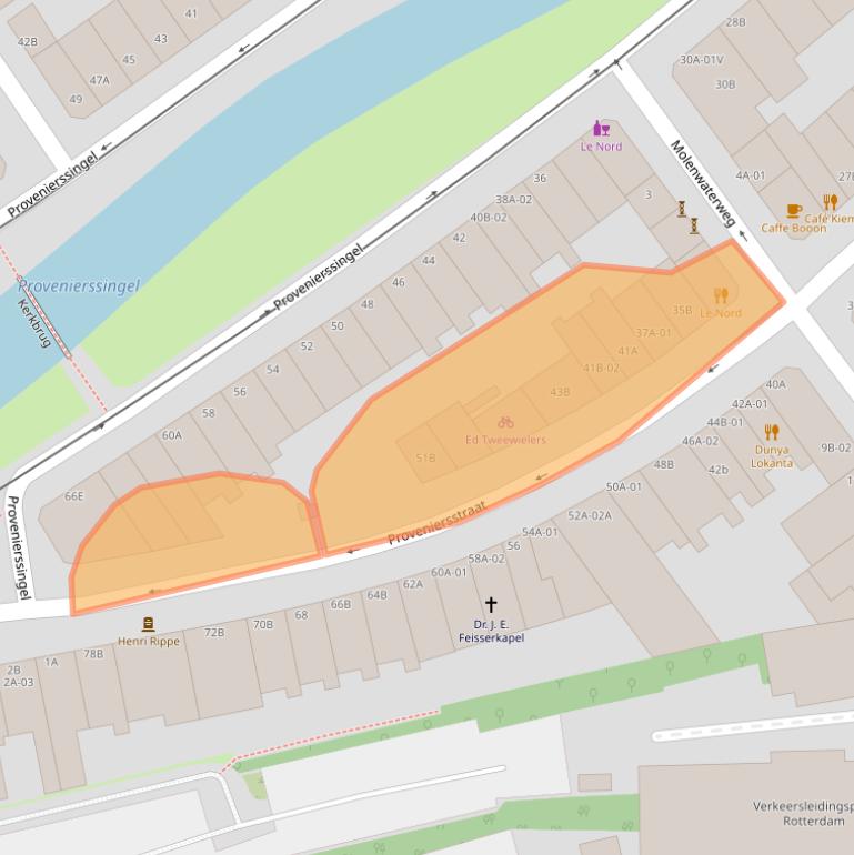 Kaart van postcodegebied 3033CH.