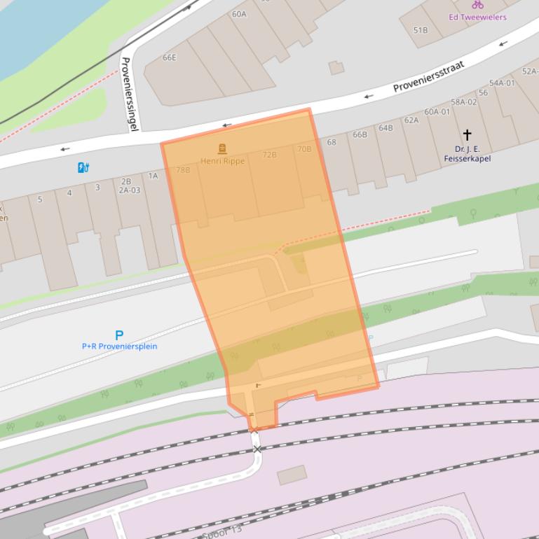 Kaart van postcodegebied 3033CN.