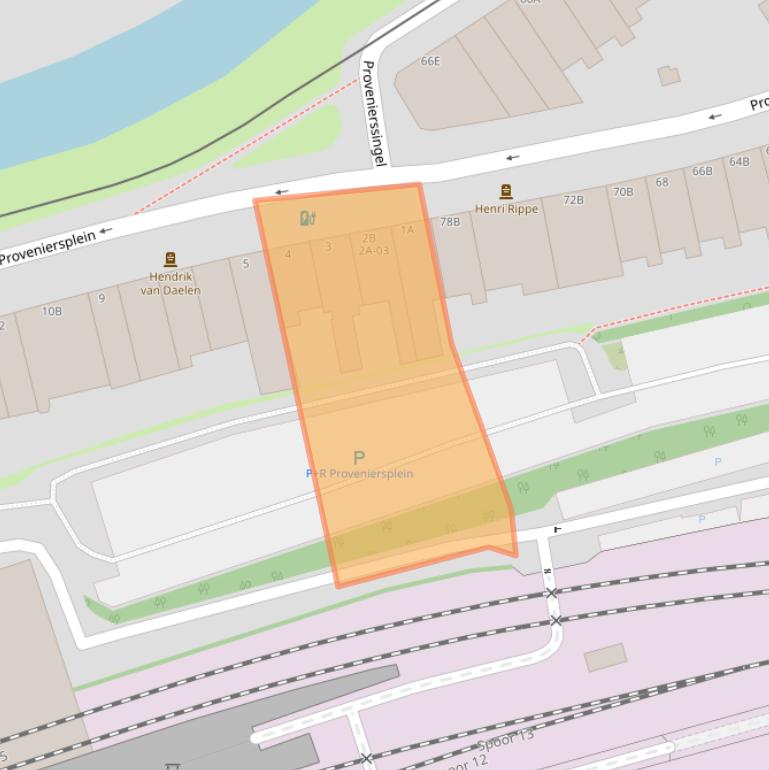 Kaart van postcodegebied 3033EA.