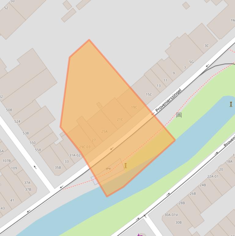 Kaart van postcodegebied 3033EE.