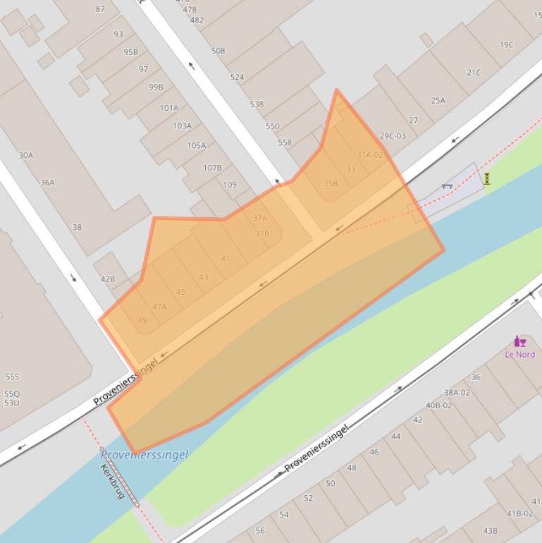 Kaart van postcodegebied 3033EG.