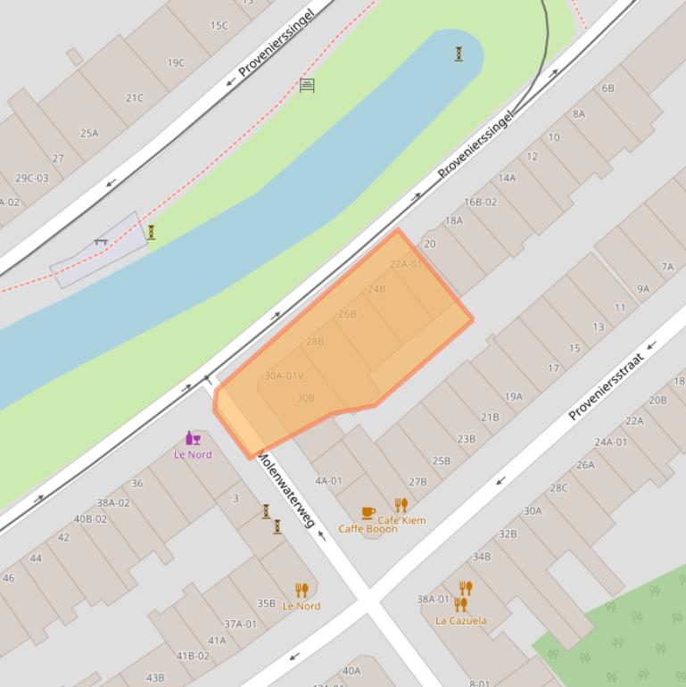 Kaart van postcodegebied 3033EL.