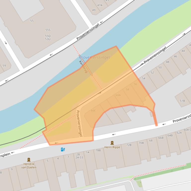 Kaart van postcodegebied 3033EN.