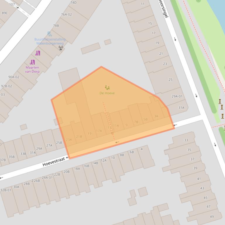 Kaart van postcodegebied 3033GA.