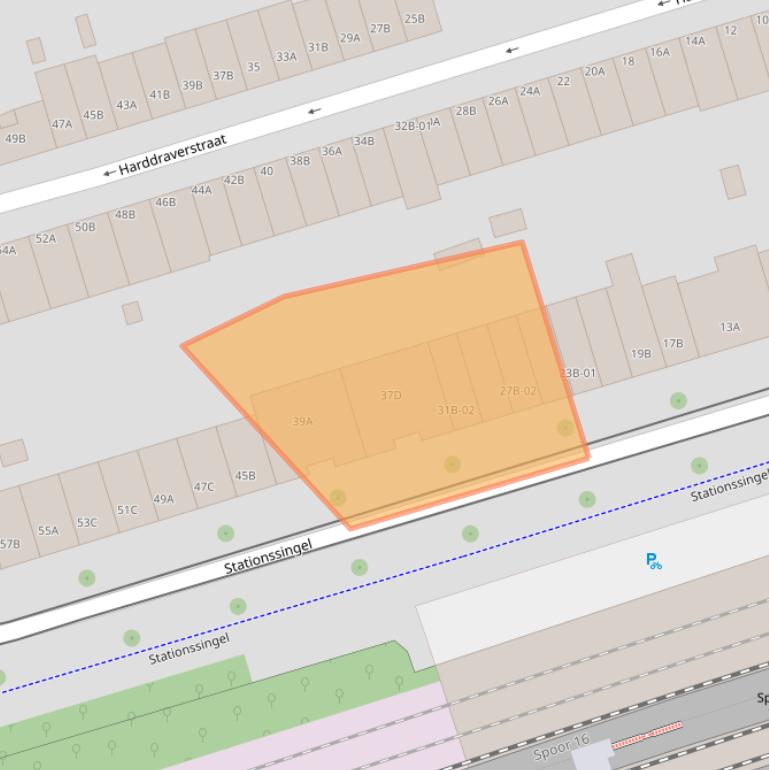 Kaart van postcodegebied 3033HB.