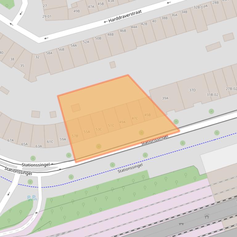 Kaart van postcodegebied 3033HC.