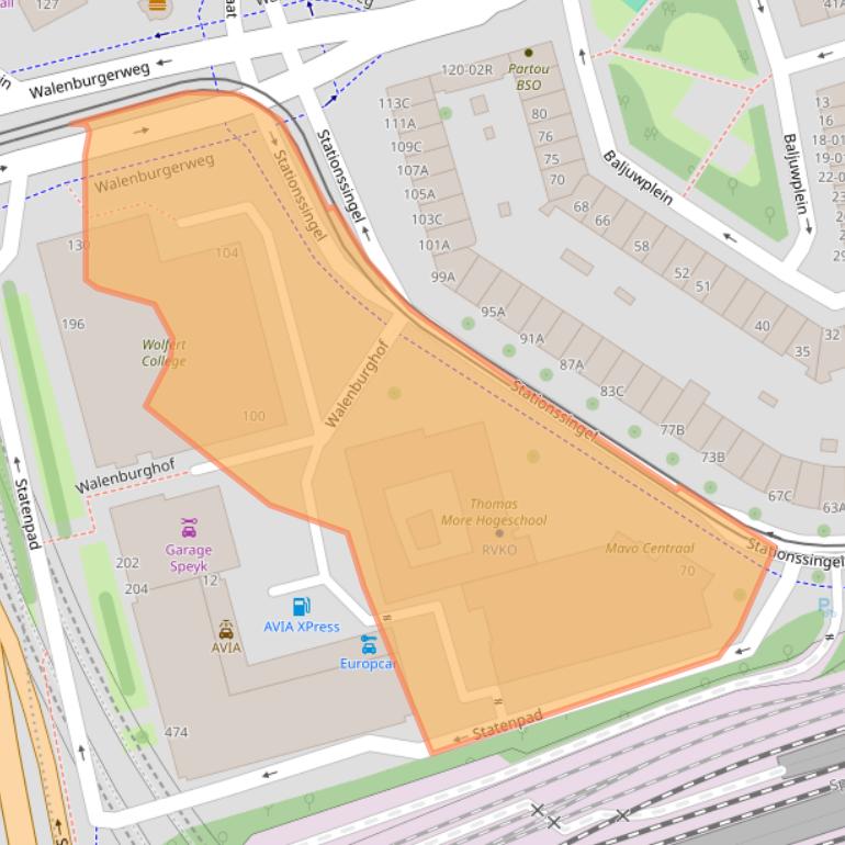 Kaart van postcodegebied 3033HJ.