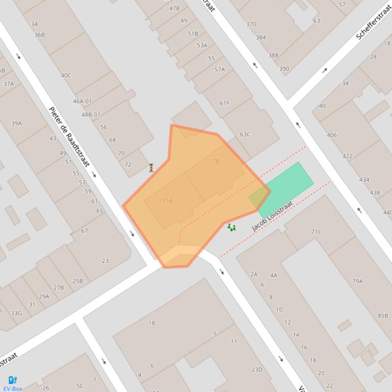 Kaart van postcodegebied 3033RA.