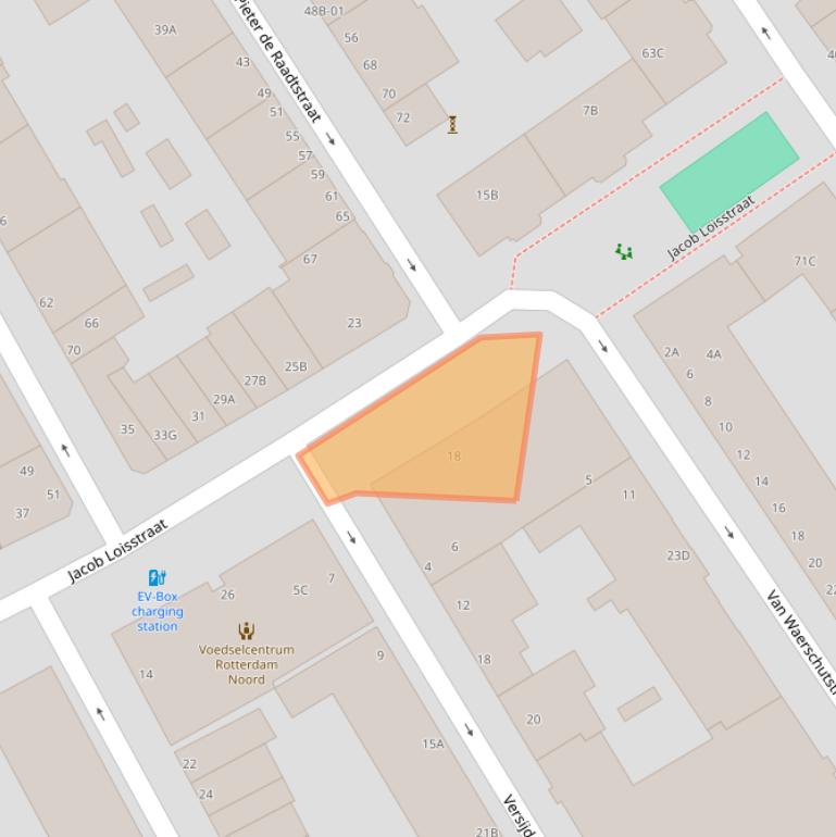 Kaart van postcodegebied 3033RD.