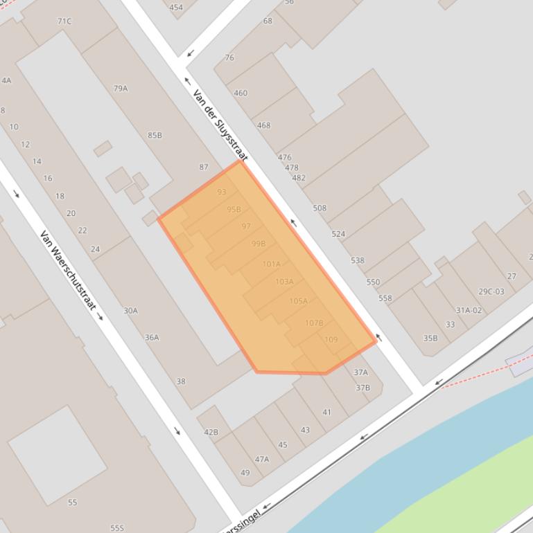 Kaart van postcodegebied 3033SH.