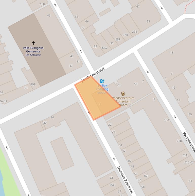 Kaart van postcodegebied 3033TD.