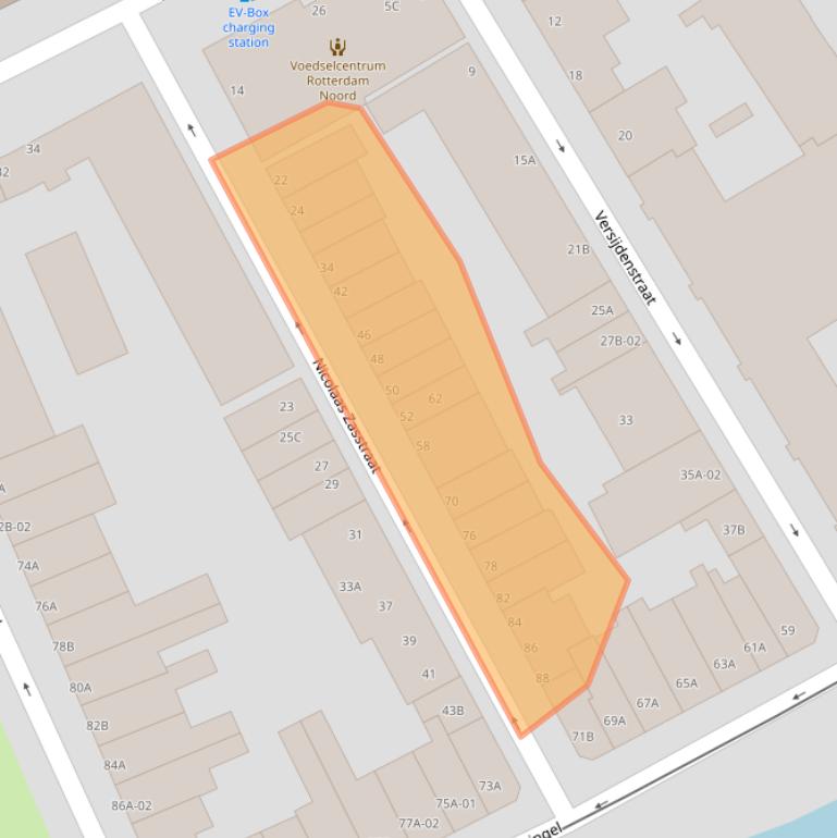 Kaart van postcodegebied 3033TE.