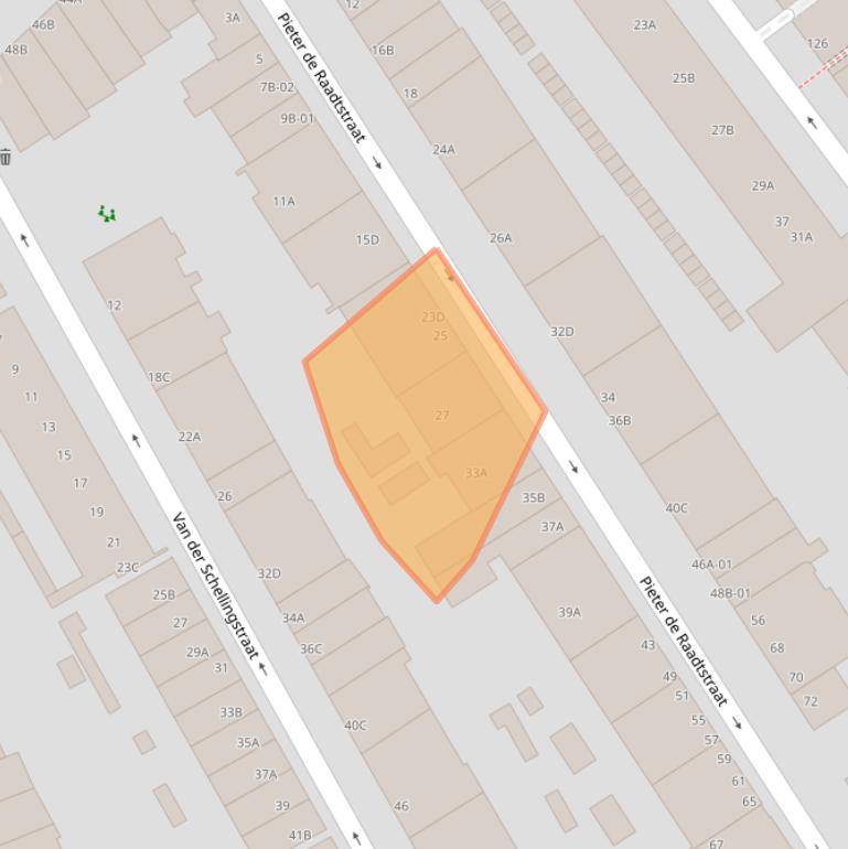 Kaart van postcodegebied 3033VB.