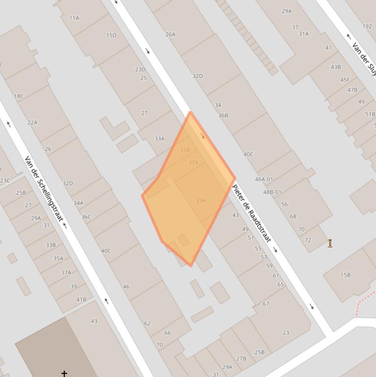 Kaart van postcodegebied 3033VC.