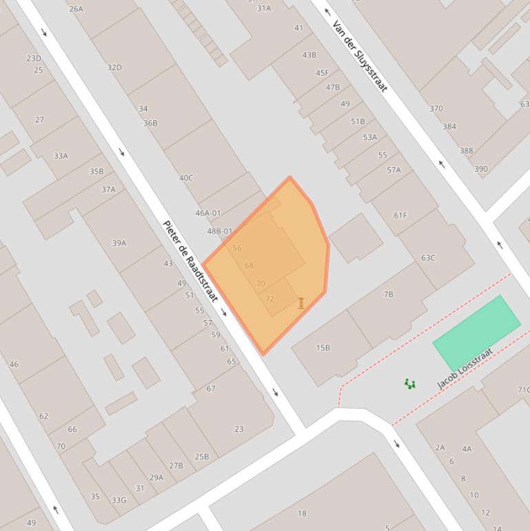 Kaart van postcodegebied 3033VJ.