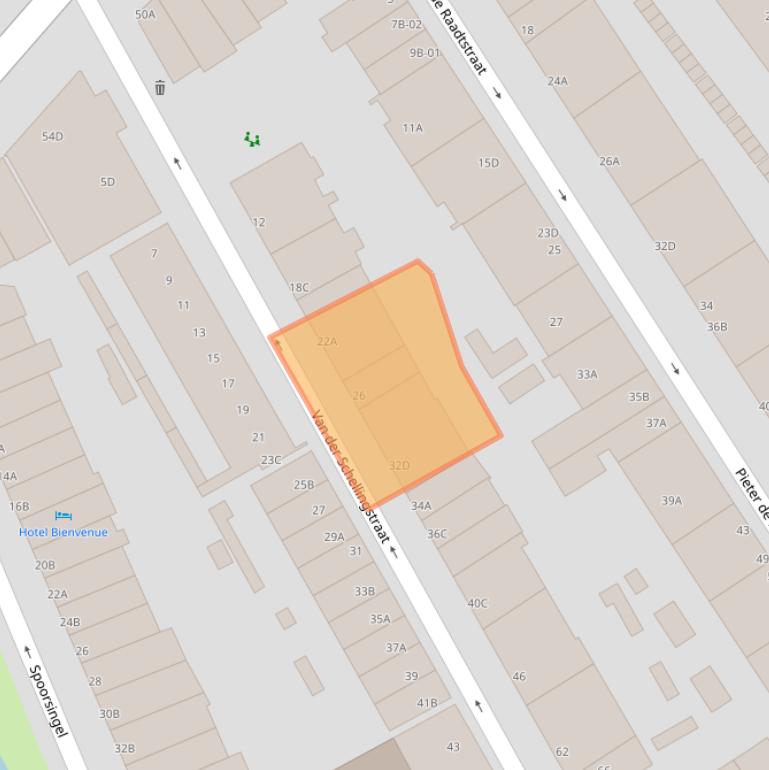 Kaart van postcodegebied 3033VN.