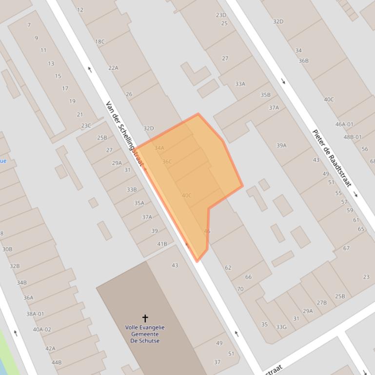 Kaart van postcodegebied 3033VP.