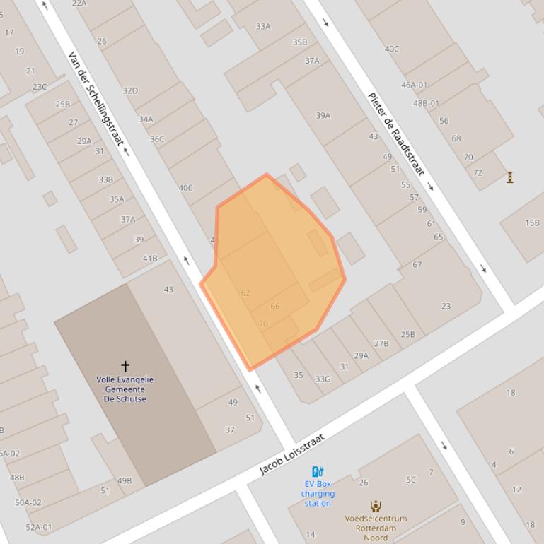 Kaart van postcodegebied 3033VR.