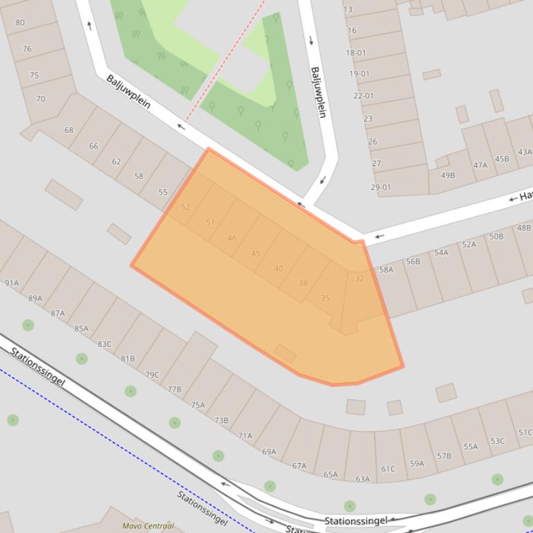 Kaart van postcodegebied 3033XC.