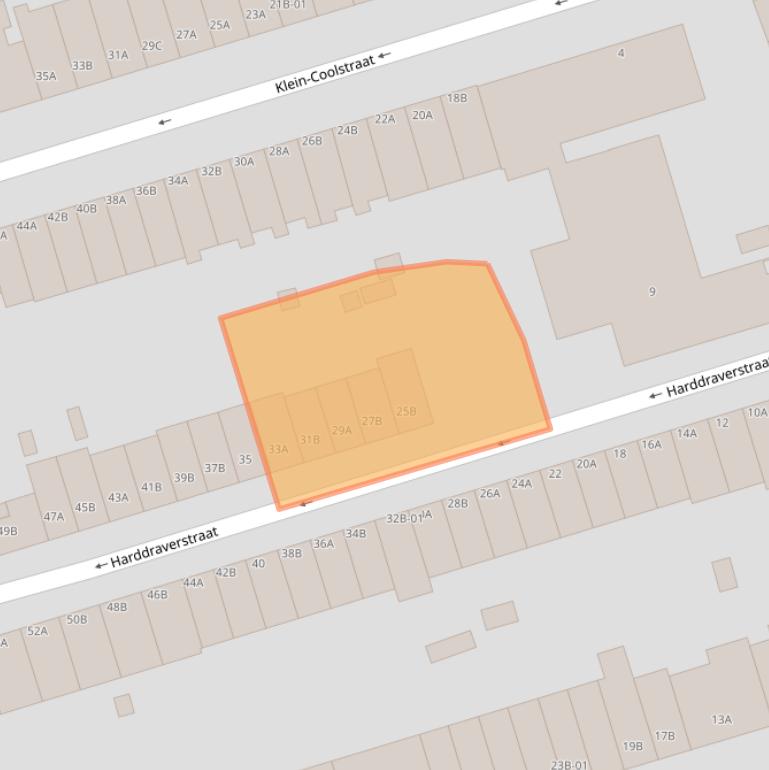 Kaart van postcodegebied 3033XH.