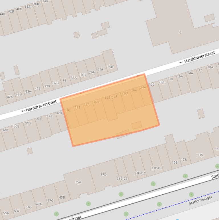 Kaart van postcodegebied 3033XL.