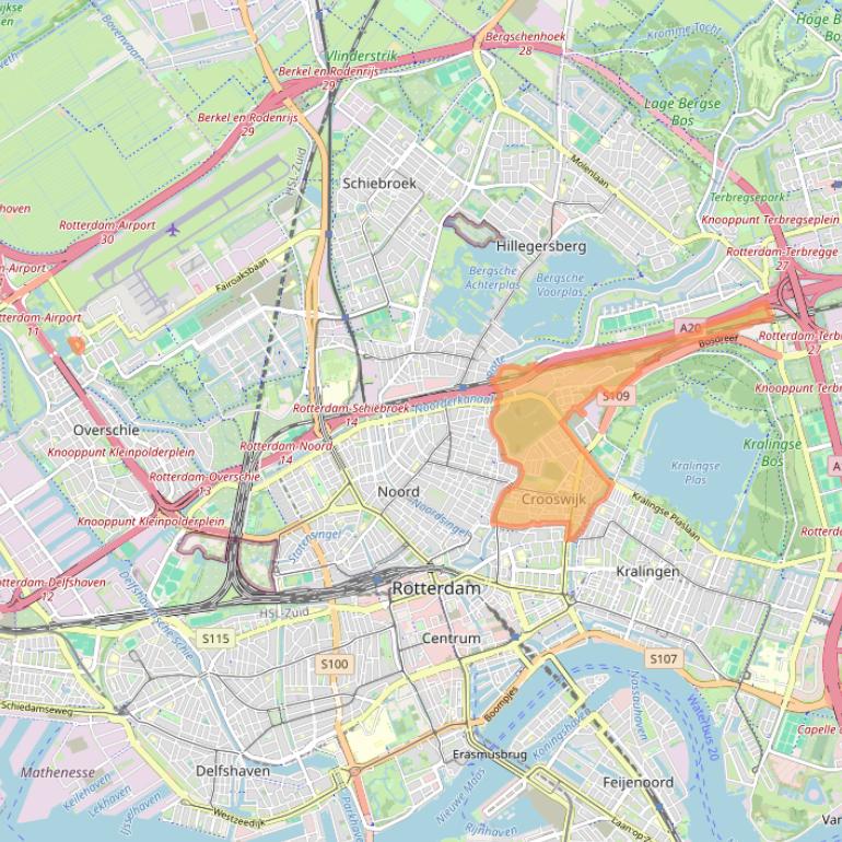 Kaart van postcodegebied 3034.