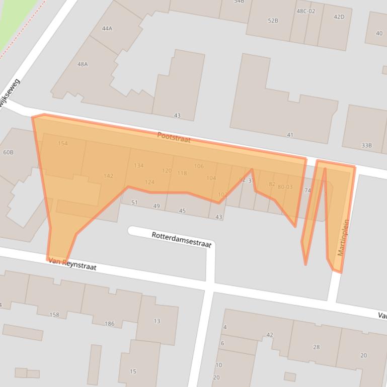 Kaart van postcodegebied 3034BD.