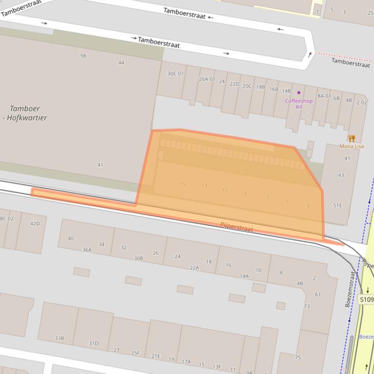 Kaart van postcodegebied 3034BE.