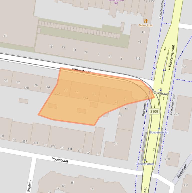 Kaart van postcodegebied 3034BH.