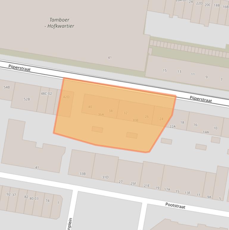 Kaart van postcodegebied 3034BJ.