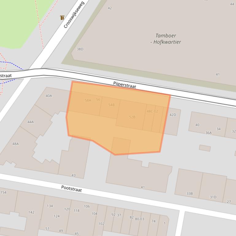 Kaart van postcodegebied 3034BK.