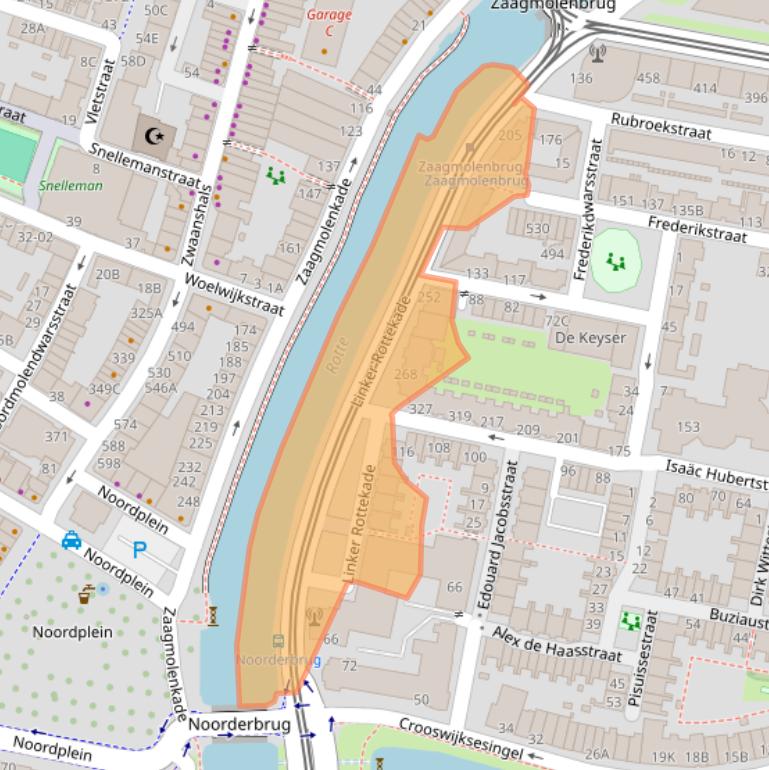 Kaart van postcodegebied 3034CV.