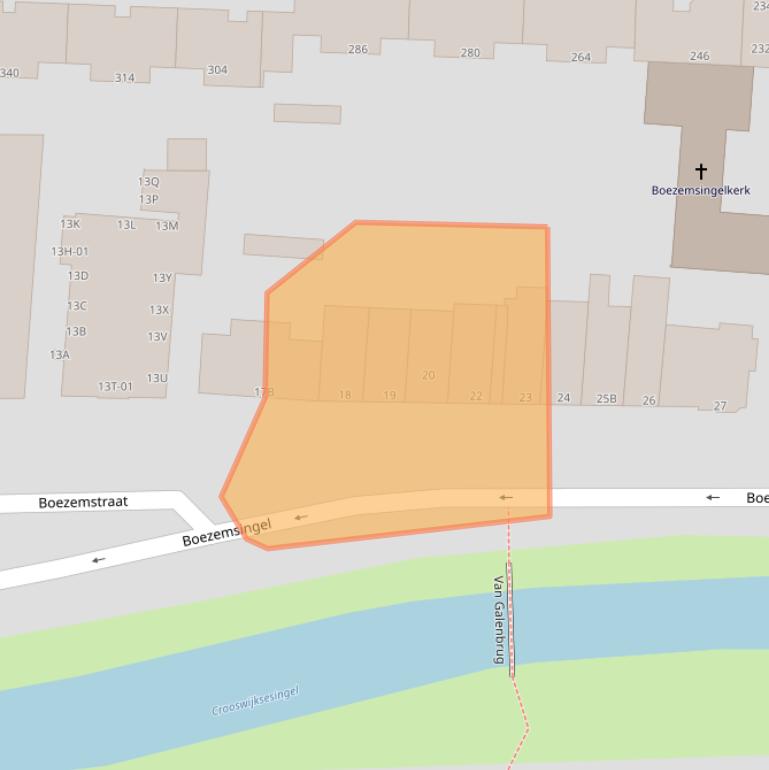 Kaart van postcodegebied 3034EB.