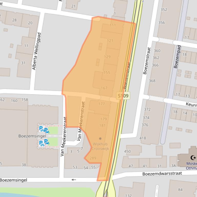 Kaart van postcodegebied 3034EL.