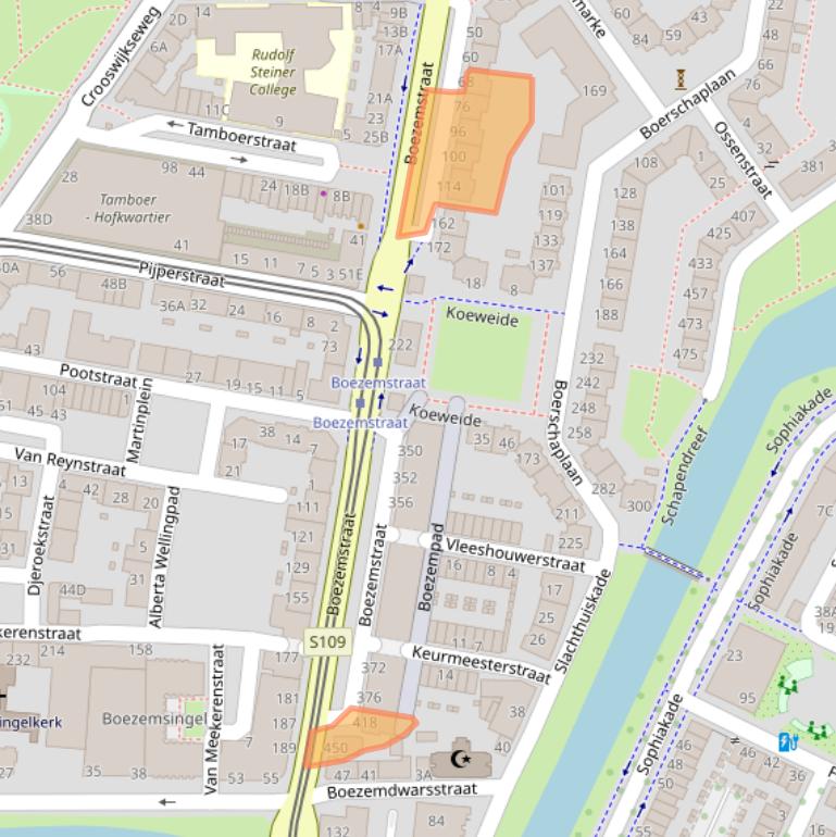 Kaart van postcodegebied 3034EN.